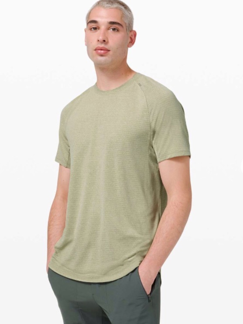 Lululemon athletica Drysense Short Sleeve Men's in Heather Rosemary Green Tee L